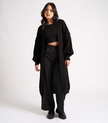 Long black chunky cardigan best sale