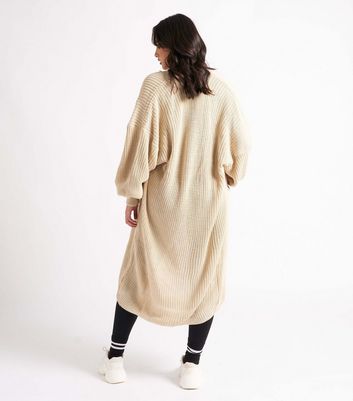 Beige chunky hot sale knit cardigan