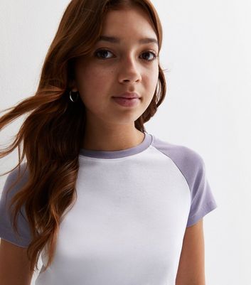 Girls Lilac Raglan Sleeve T-Shirt New Look