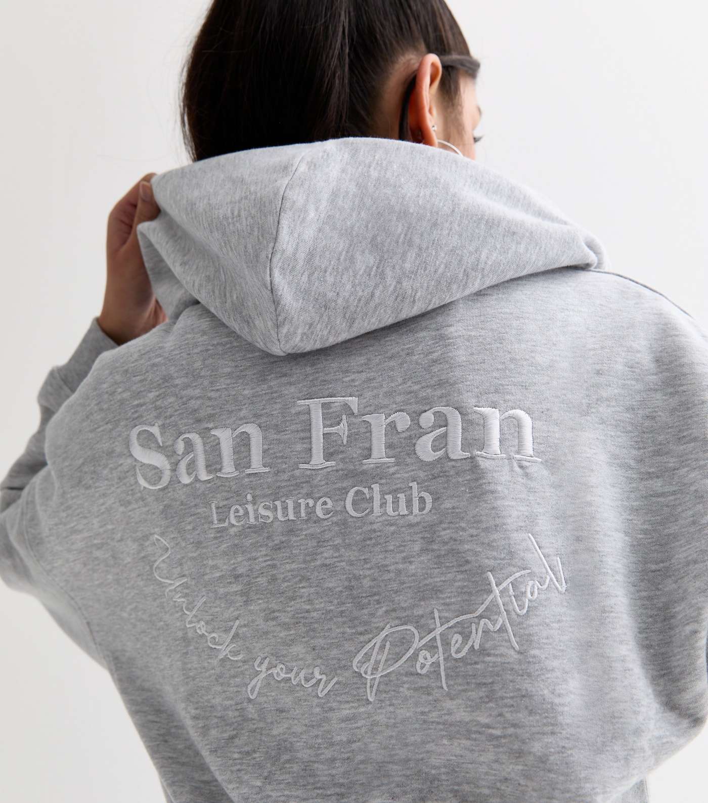 Girls Grey San Fran Logo Zip Up Hoodie Image 3