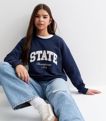 Navy blue sweatshirt girls on sale