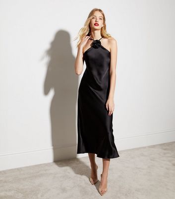 New look black outlet satin dress