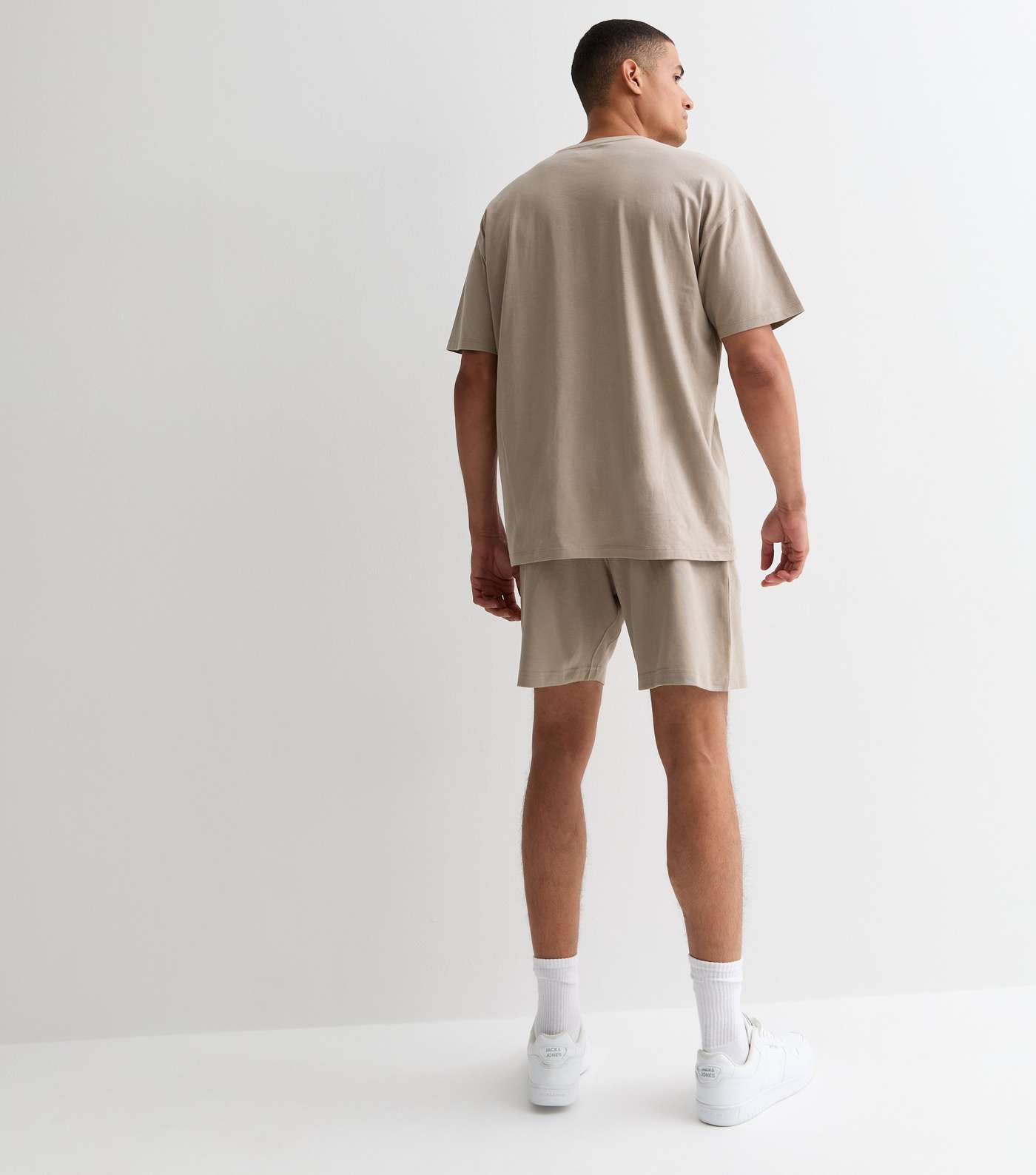 Light Brown Relaxed Fit Cotton Pintuck Drawstring Shorts Image 4