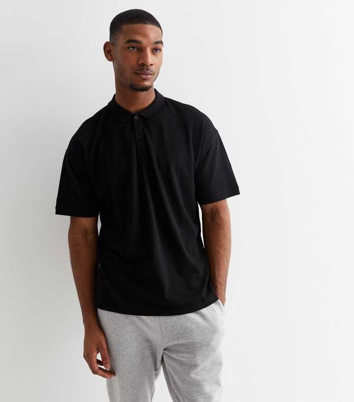 oversized black polo shirt