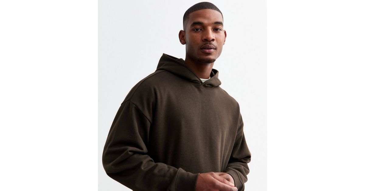 Y-3 Men's Cotton Blend Hooded Sweatshirt Brown