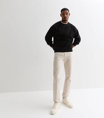 Men's Black Crew Neck Oversized Sweatshirt New Look