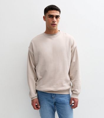 Solid Crew Neck Oversized Sweatshirt