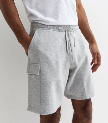 Men's Grey Marl Jersey Cargo Shorts New Look