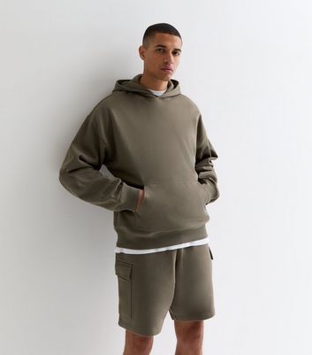 Men's Khaki Jersey Cargo Shorts New Look