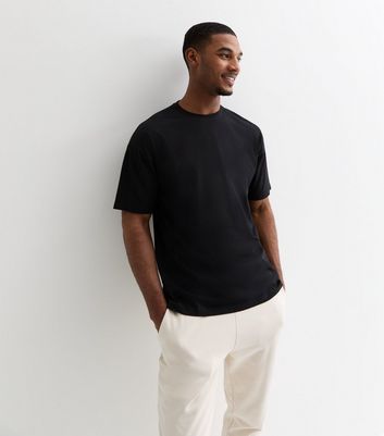 Men's Black Cotton Crew Neck Oversized T-Shirt New Look