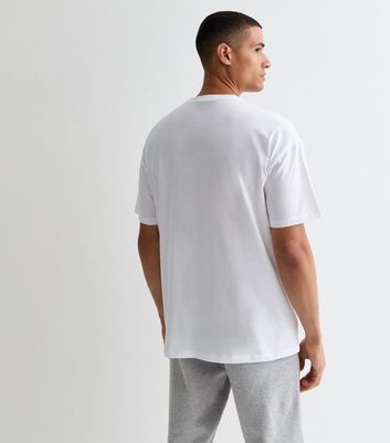 Men's White Cotton Crew Neck Oversized T-Shirt New Look