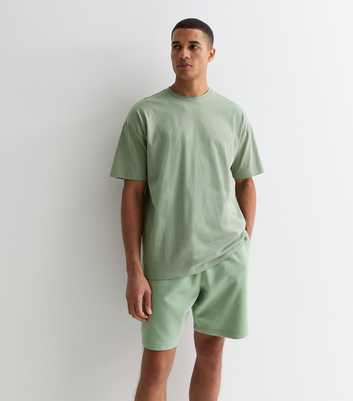 Light Green Cotton Crew Neck Oversized T-Shirt