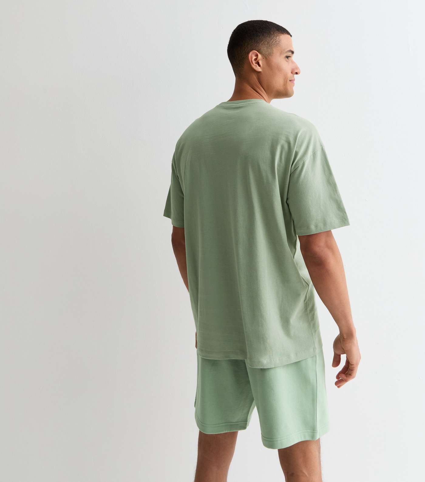 Light Green Cotton Crew Neck Oversized T-Shirt Image 4