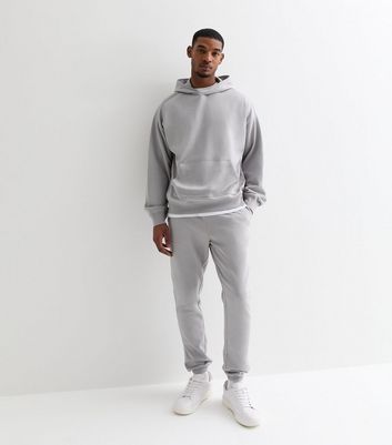 Cuffed grey joggers discount mens