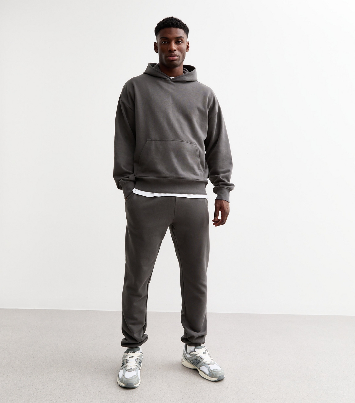 Men's Dark Grey Regular Fit Jersey Joggers New Look