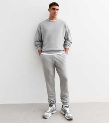 Grey Regular Fit Jersey Joggers