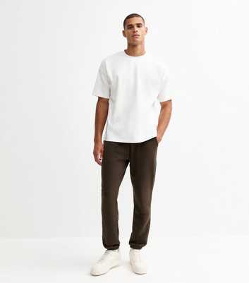 Dark Brown Regular Fit Jersey Joggers
