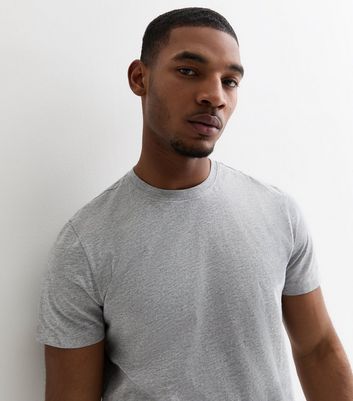 Grey Marl Crew Neck T Shirt New Look