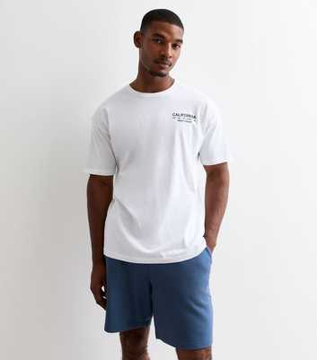 Blue Relaxed Fit Drawstring Jersey Shorts