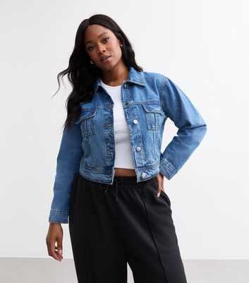 Urban Bliss Curves Blue Denim Crop Jacket 