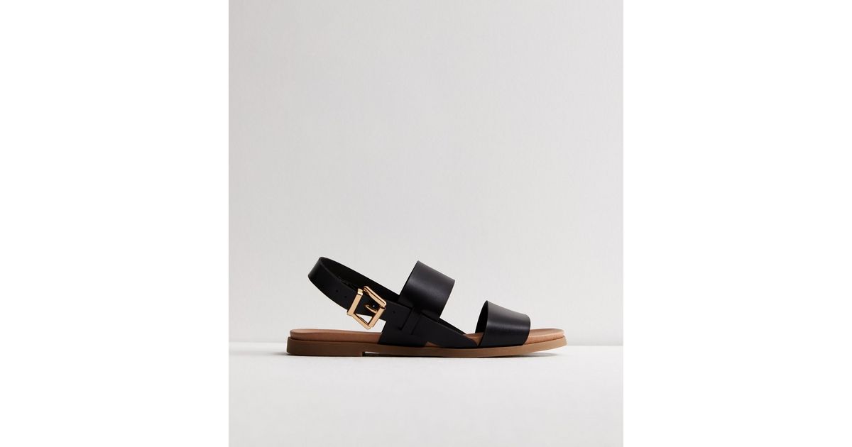 extra wide black sandals