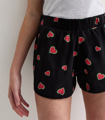 Girls Grey Short Pyjama Set with Watermelon Logo New Look