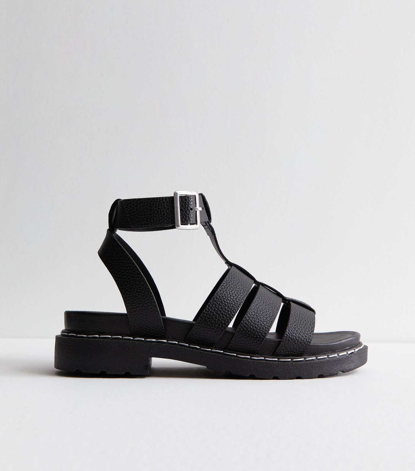 Black Chunky Multi Strap Sandals Image 3