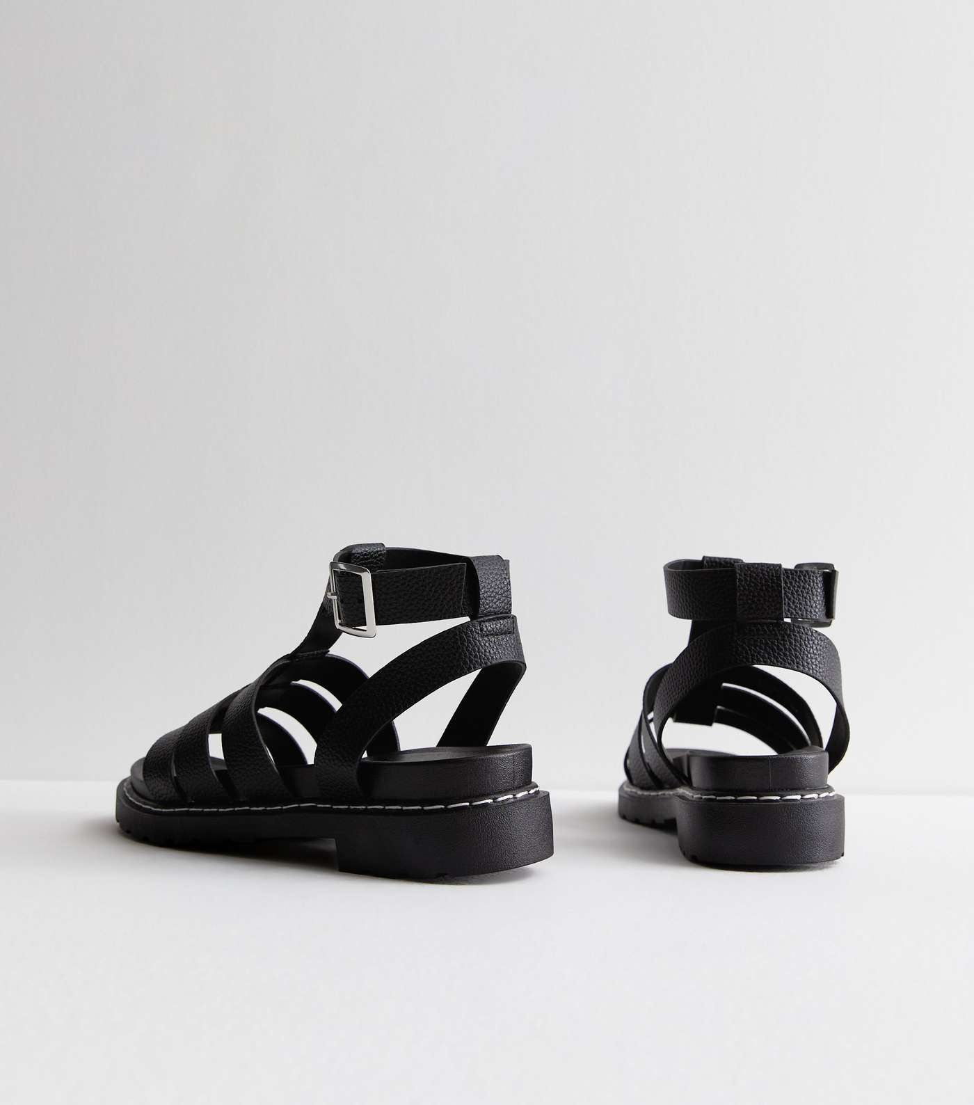 Black Chunky Multi Strap Sandals Image 5