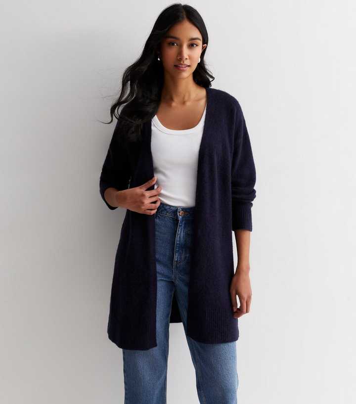 Navy Knit Midi Cardigan