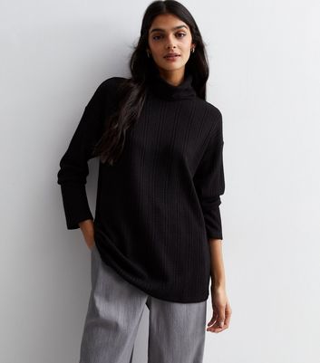 Fine knit black hot sale jumper womens