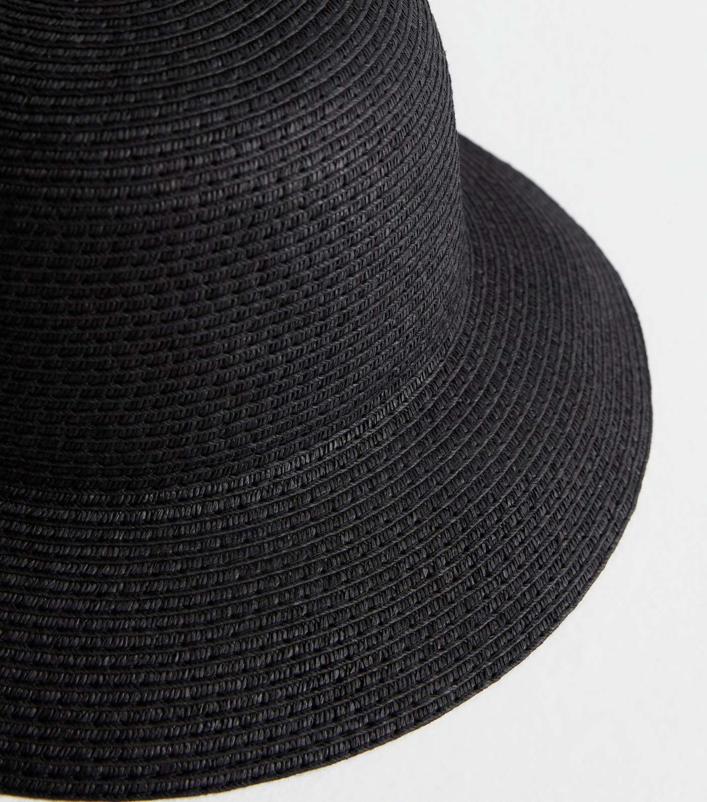 Black Straw Effect Packable Bucket Hat Image 3