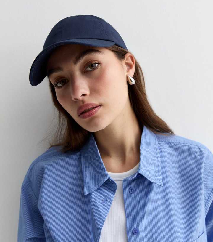 Navy Plain Cotton Cap 