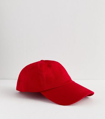 Red Plain Cotton Cap New Look