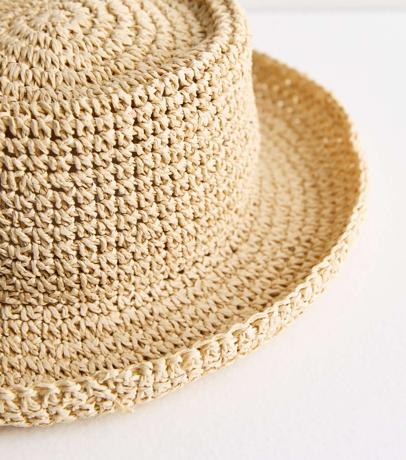 Beige Straw Effect Structured Sun Hat  Image 3
