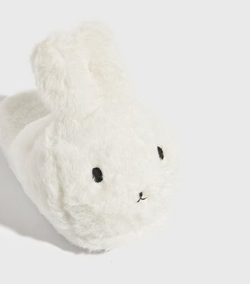 Skinnydip White Faux Fur Bunny Slippers New Look