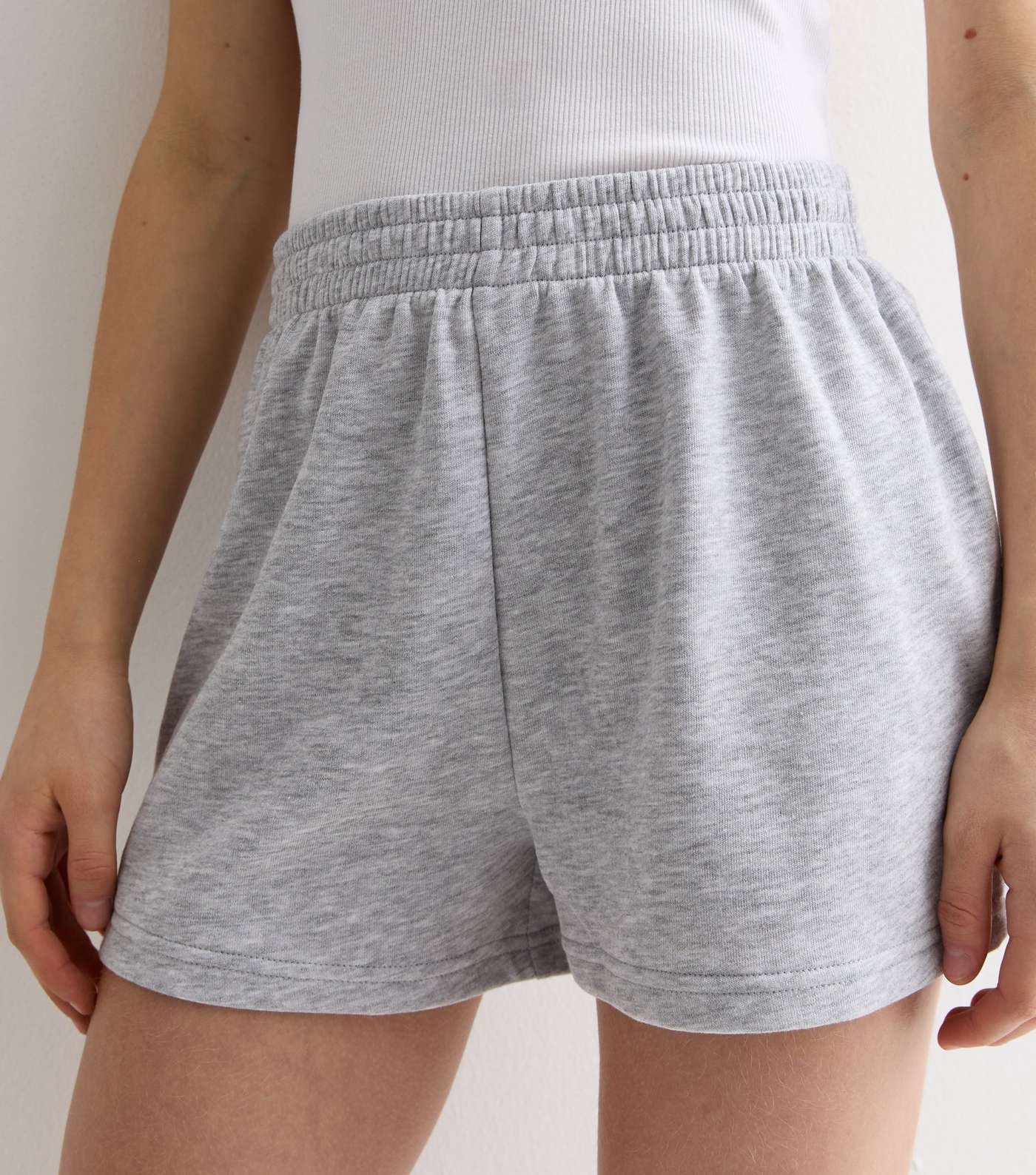 Girls Grey Jogger Shorts Image 2