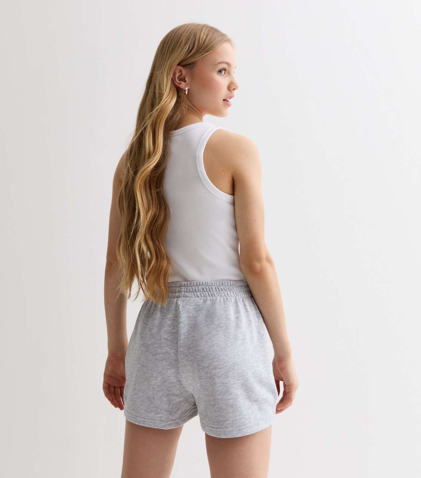Girls Grey Jogger Shorts Image 4