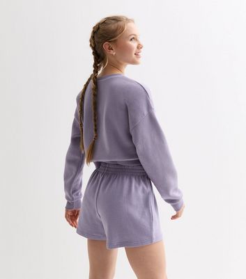 Girls Lilac Jogger Shorts New Look