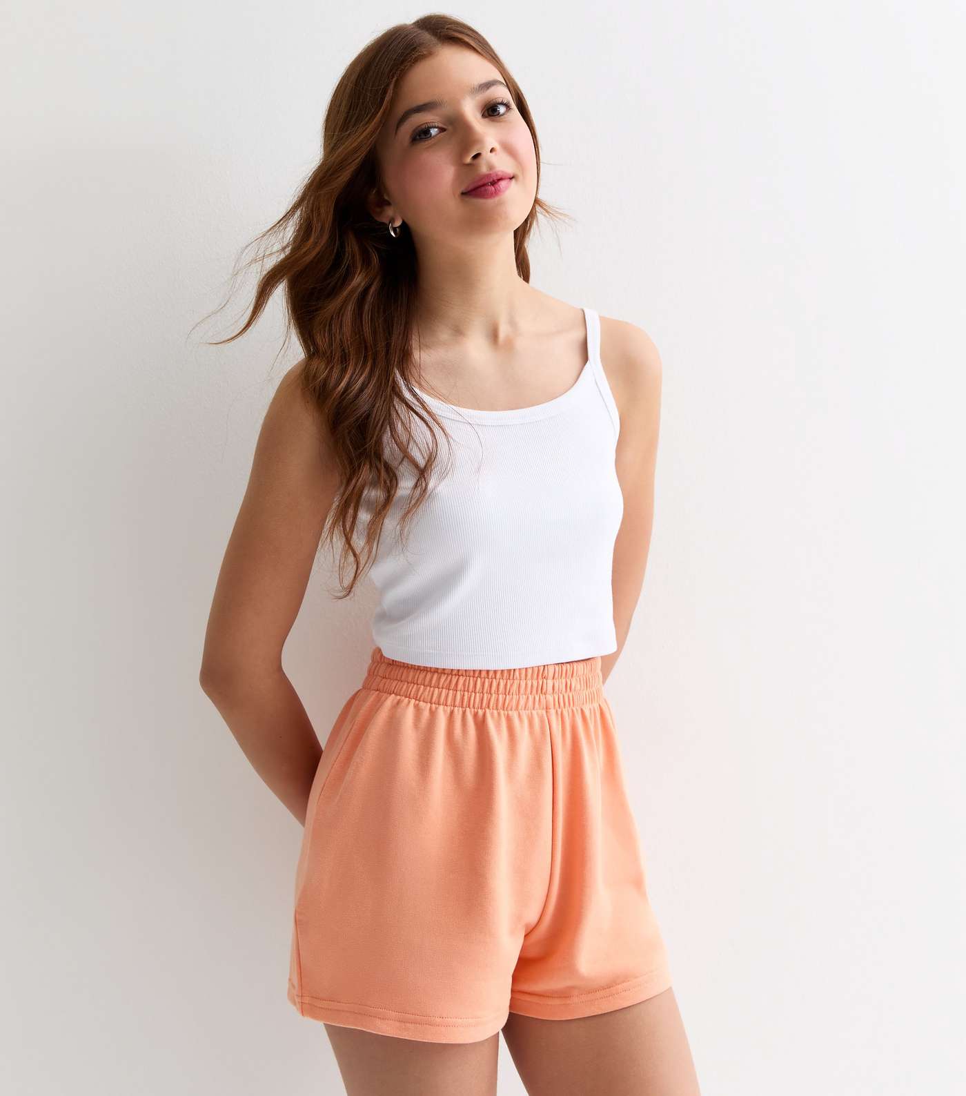 Girls Orange Jogger Shorts
