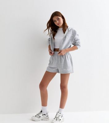 Girls Grey San Fran Logo Shorts New Look