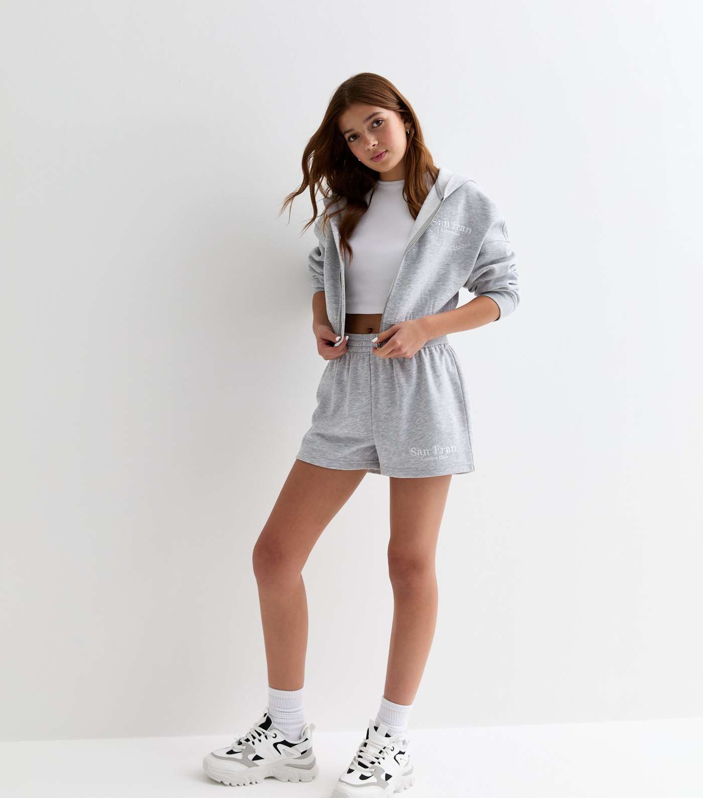 Girls Grey San Fran Logo Shorts