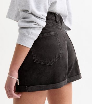 Girls Black Mom Shorts New Look