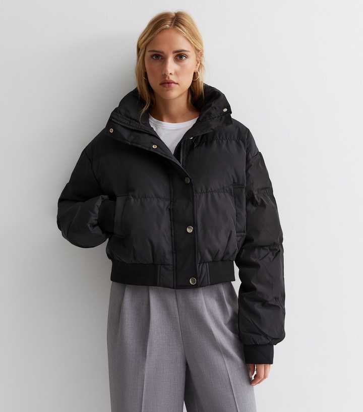 cheap cropped puffer jacket