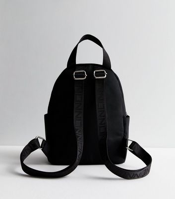 Black Zip Front Midi Backpack New Look