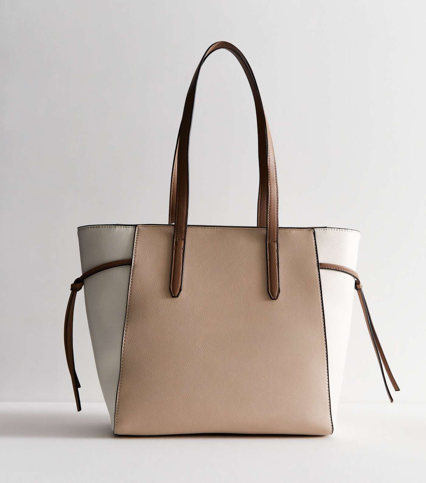Light Brown Leather-Look Tote Bag  Image 4