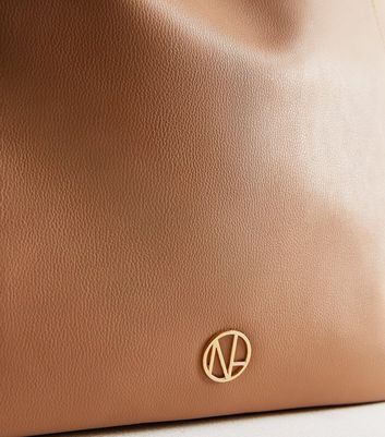 Tan Leather-Look Braided Hobo Bag New Look