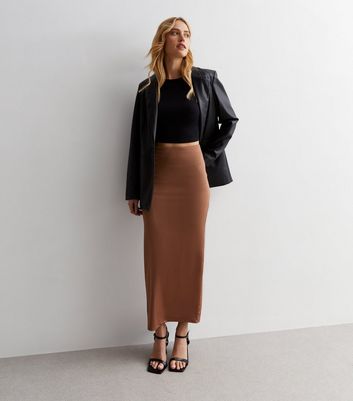 Rust knit clearance midi skirt