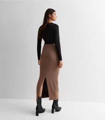 Brown jersey sale skirt uk