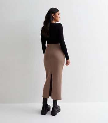 Brown jersey clearance skirt