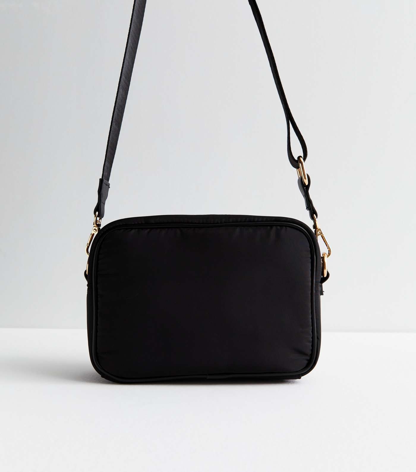 Black Quilted Camera Cross Body Bag Image 4